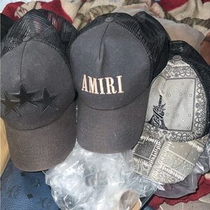 AMIRI Black and Gray Trucker Hats Trio